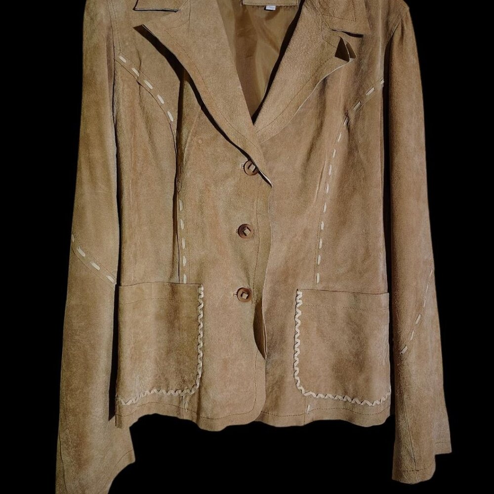 XOXO Leather Jacket, Size Large, Tan